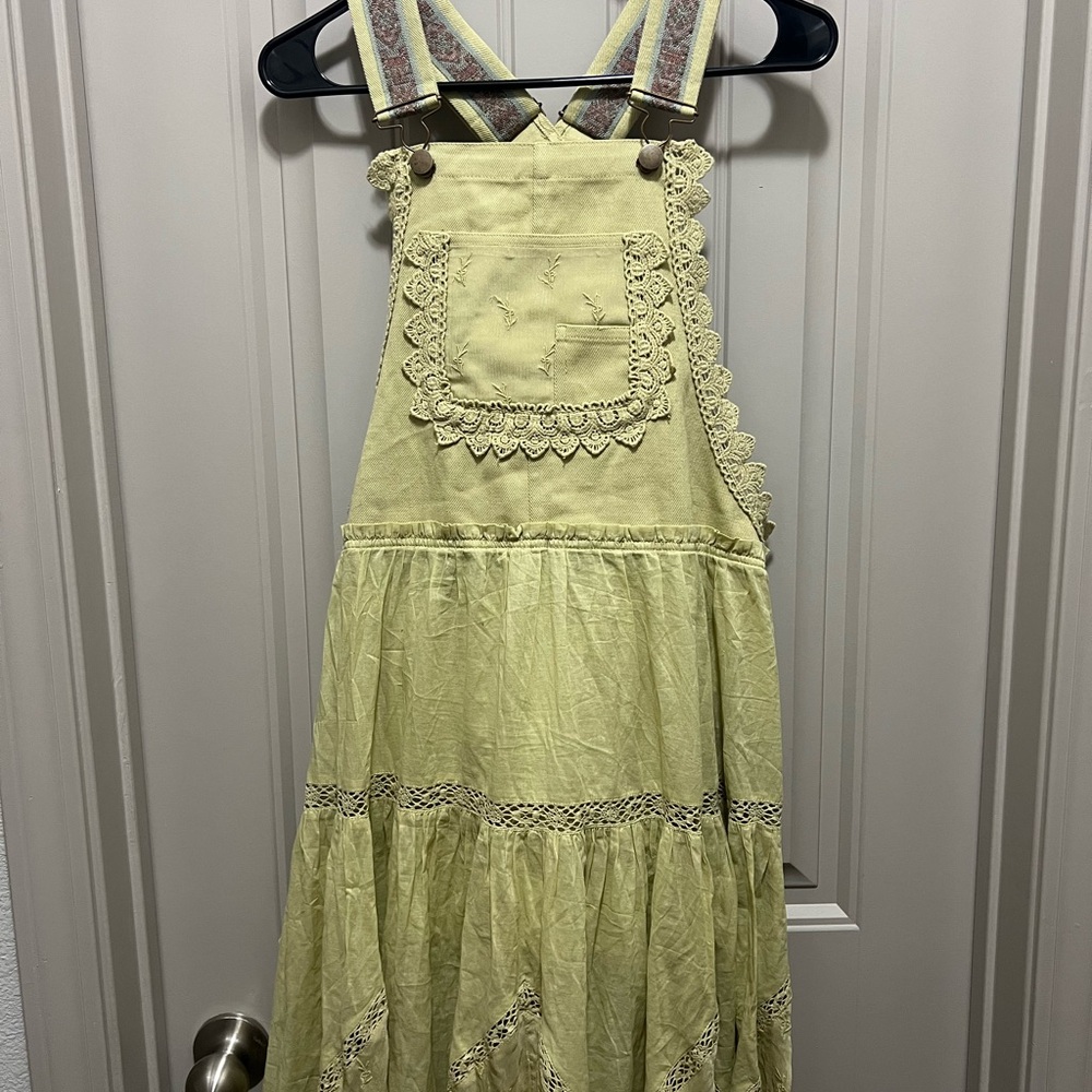 Green Lace Trimmed Dress